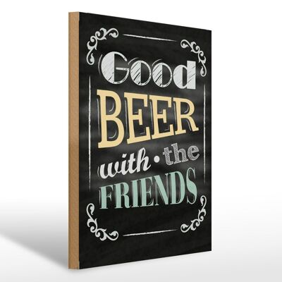 Cartello in legno 30x40 cm con scritta Buona Birra con gli Amici