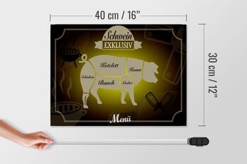 Panneau en bois viande 40x30cm cochon menu exclusif 4