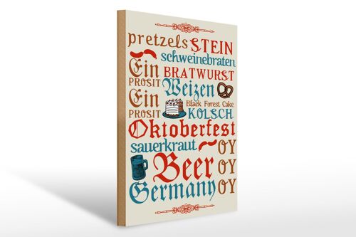 Holzschild Spruch 30x40cm Oktoberfest Beer Wurst Germany