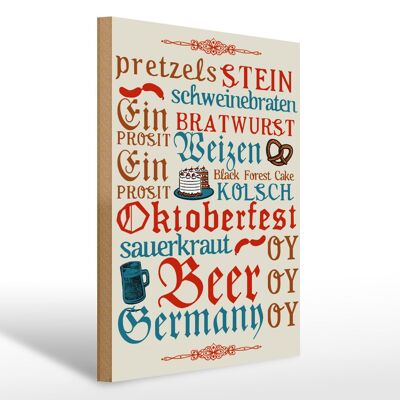 Cartello in legno con scritta 30x40 cm Oktoberfest Birra Wurst Germania