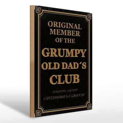 Cartello in legno con scritta 30x40 cm Original Grumpy old Dad's Club