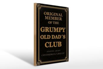 Panneau en bois disant 30x40cm Original Grumpy Old Dad's Club 1