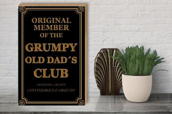 Panneau en bois disant 30x40cm Original Grumpy Old Dad's Club 3