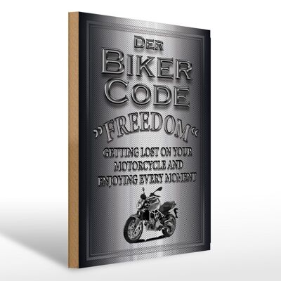 Holzschild Motorrad 30x40cm Biker Code Freedom getting