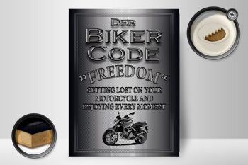 Panneau en bois moto 30x40cm Biker Code Freedom getting 2