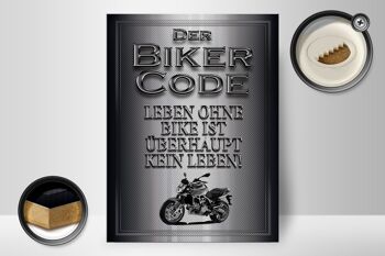 Panneau en bois moto 30x40cm Biker Code live sans no life 2