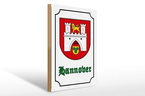 Holzschild Hinweis 30x40cm Hannover Stadtwappen Stadt