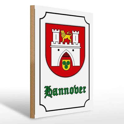 Holzschild Hinweis 30x40cm Hannover Stadtwappen Stadt