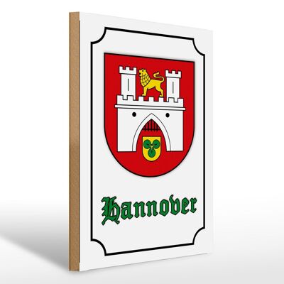 Panneau en bois Note 30x40cm Armoiries de la ville de Hanovre