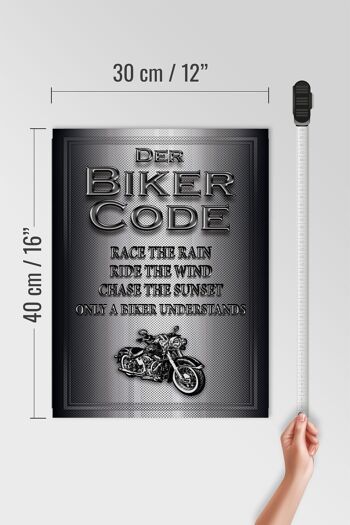 Panneau moto en bois 30x40cm Biker Code race the rain ride 4