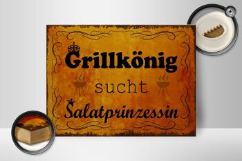 Panneau en bois indiquant 40x30cm Grillkönig Salad Princess 2