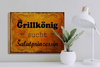 Panneau en bois indiquant 40x30cm Grillkönig Salad Princess 3