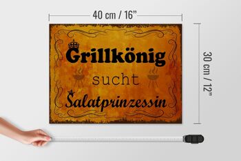 Panneau en bois indiquant 40x30cm Grillkönig Salad Princess 4