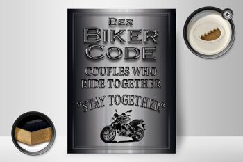 Panneau moto en bois 30x40cm Biker Code stay ride Together 2