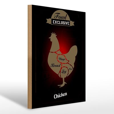 Wooden sign meat 30x40cm Fowl exclusive chicken