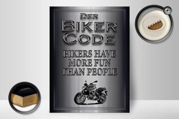 Panneau moto en bois 30x40cm Biker Code plus fun people 2