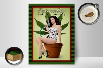 Panneau en bois Pinup 30x40cm Cannabis usage médical uniquement 2