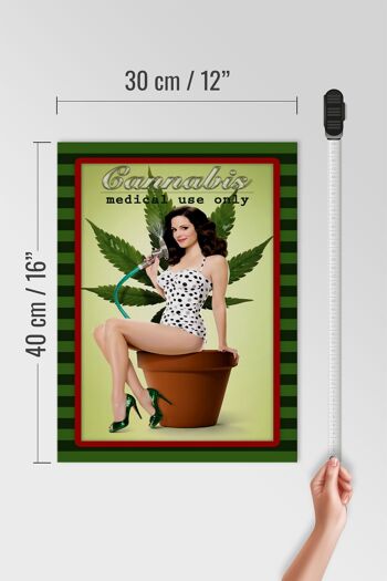 Panneau en bois Pinup 30x40cm Cannabis usage médical uniquement 4