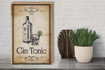 Panneau en bois 30x40cm 1761 Gin tonic Rétro 3