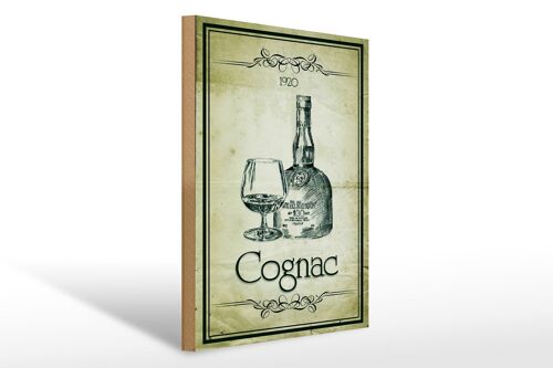 Holzschild 30x40cm 1920 Cognac Retro