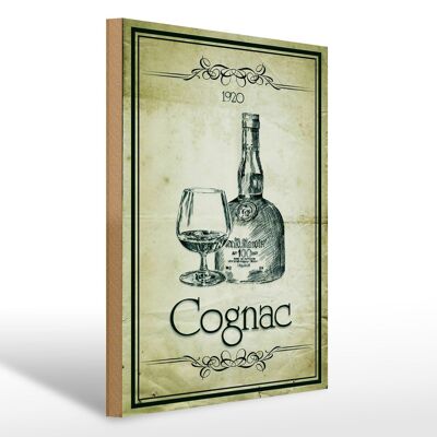 Wooden sign 30x40cm 1920 Cognac Retro