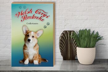 Panneau en bois chien 30x40cm Welsh Corgi Pembroke 3