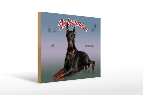 Holzschild Hund 40x30cm Dobermann 1850 Deutschland