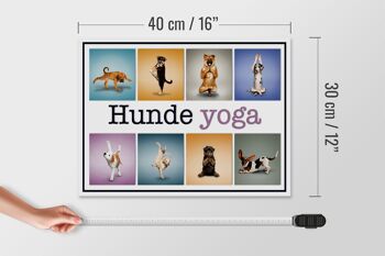 Panneau en bois 40x30cm Chiens Yoga coloré 4