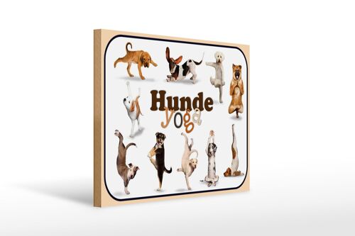 Holzschild 40x30cm Hunde Yoga Wanddeko