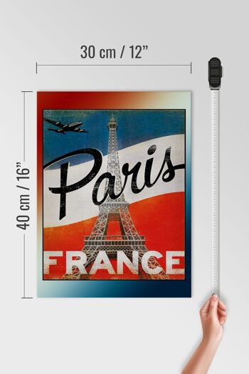 Panneau en bois Paris 30x40cm Tour Eiffel France décoration murale 4