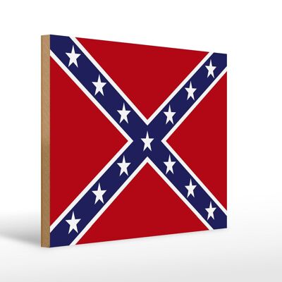 Cartello bandiera in legno 40x30 cm Stati Confederati d'America