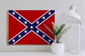 Drapeau panneau en bois 40x30cm États confédérés d'Amérique 3