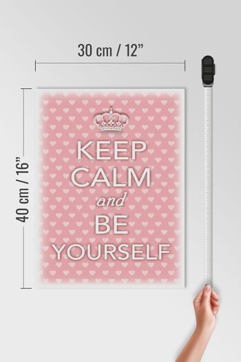 Panneau en bois disant 30x40cm Keep Calm and be yourself 4