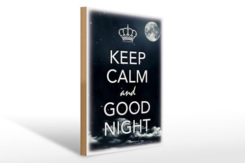 Holzschild Spruch 30x40cm Keep Calm and good night