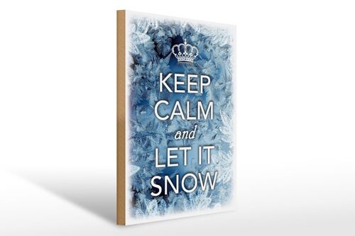 Holzschild Spruch 30x40cm Keep Calm and let ist snow