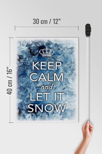 Panneau en bois disant 30x40cm Keep Calm and let is snow 4