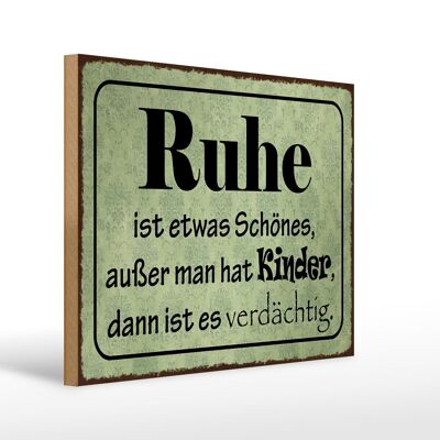 Holzschild Spruch 40x30cm Ruhe ist etwas schönes außer