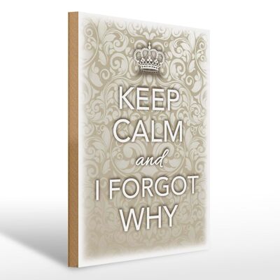 Holzschild Spruch 30x40cm Keep Calm and i forgot why