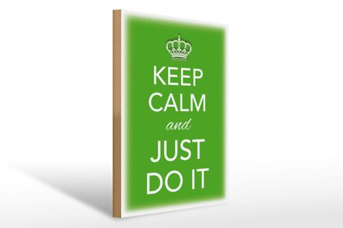 Holzschild Spruch 30x40cm Keep Calm and just do it