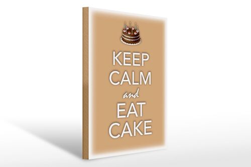 Holzschild Spruch 30x40cm Keep Calm and eat cake