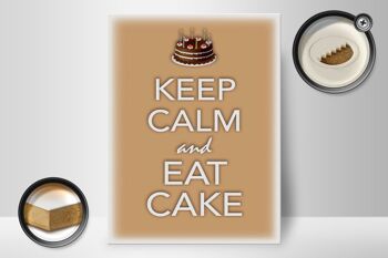 Panneau en bois disant 30x40cm Keep Calm and eat cake 2