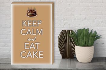 Panneau en bois disant 30x40cm Keep Calm and eat cake 3