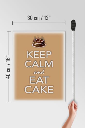 Panneau en bois disant 30x40cm Keep Calm and eat cake 4