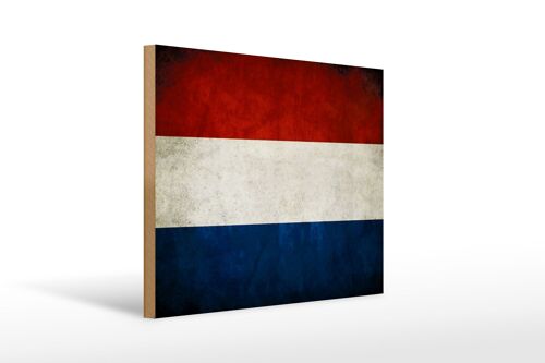 Holzschild Flagge 40x30cm Niederlande Holland Fahne