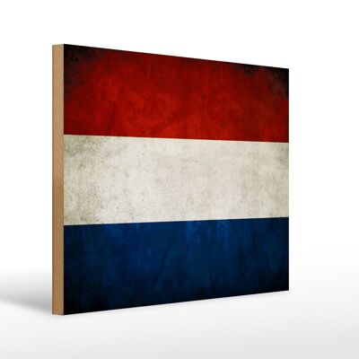 Wooden sign flag 40x30cm Netherlands Holland flag