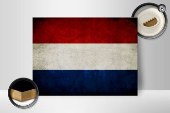 Drapeau en bois 40x30cm, drapeau des pays-bas et de la hollande 2