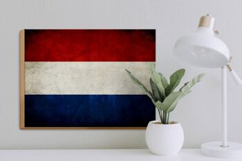 Drapeau en bois 40x30cm, drapeau des pays-bas et de la hollande 3