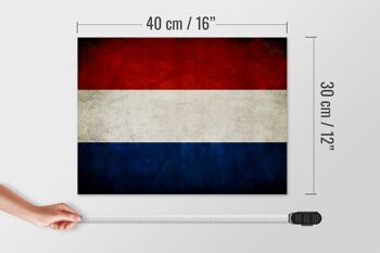 Drapeau en bois 40x30cm, drapeau des pays-bas et de la hollande 4