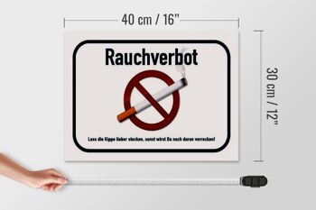 Panneau en bois d'avertissement 40x30cm Interdiction de fumer. Mieux vaut laisser la cigarette. 4