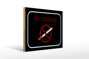 Panneau en bois 40x30cm Interdiction de fumer Panneau noir Interdiction de fumer 1